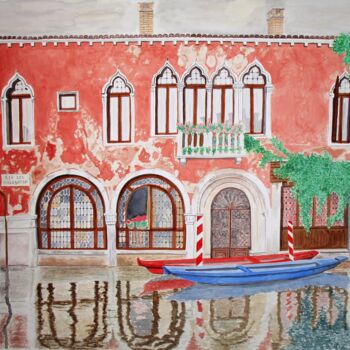 Peinture intitulée "Venezia, Canale Mal…" par Pepe Villan, Œuvre d'art originale, Aquarelle