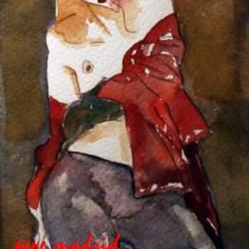 Painting titled "La gabardina Roja-D…" by Pepe Madrid, Original Artwork