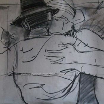 Malerei mit dem Titel "Tango- bosquejo" von Pepe Madrid, Original-Kunstwerk