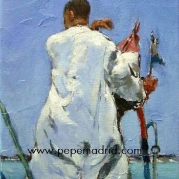 Pintura titulada "El barquero" por Pepe Madrid, Obra de arte original