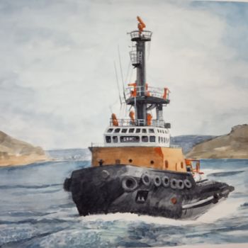 Painting titled "Barco3.jpg" by Jose Luis Castro Molina, Original Artwork, Watercolor