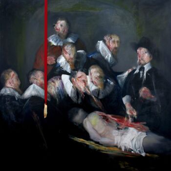 Malerei mit dem Titel "The Anatomy Lesson…" von Pepijn Simon, Original-Kunstwerk, Öl