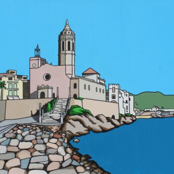 Painting titled "Sitges" by Pep Viladric, Original Artwork, Acrylic