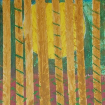 Pintura titulada ""Bambus in der Sonn…" por Per Tor Heften Bis 1.8.24 In Thailand, Obra de arte original, Acrílico Montado e…