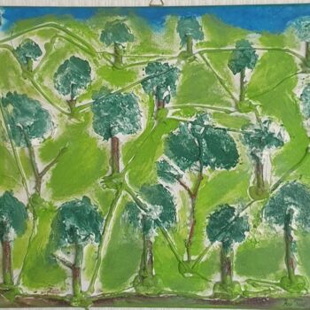 Collages titled "" Waldweg Adern"" by Per Tor Heften, Original Artwork, Acrylic