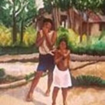 Pintura intitulada "Bambine Indie" por Peraza Socorro, Obras de arte originais
