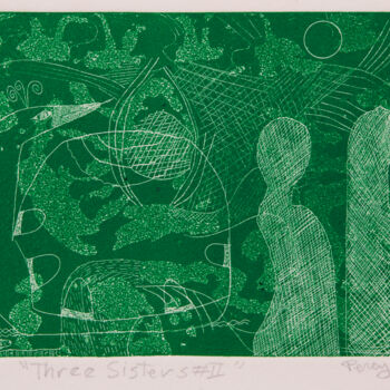 Gravures & estampes intitulée "Three Sisters" par Percy Martin, Œuvre d'art originale, Eau-forte