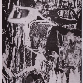 Gravures & estampes intitulée "Wacheza Taji" par Percy Martin, Œuvre d'art originale, Eau-forte