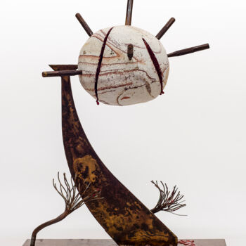 Escultura titulada "Planète bessée" por Pere Marti, Obra de arte original, Metales