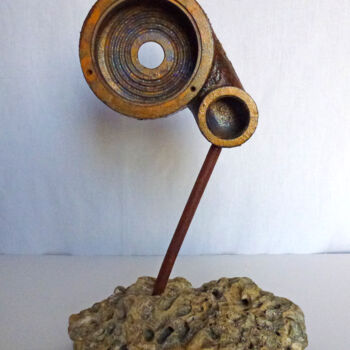Sculptuur getiteld "yeux, ojos" door Pere Marti, Origineel Kunstwerk, Metalen