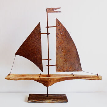 Sculpture titled "Velero voilier 1" by Pere Marti, Original Artwork, Metals