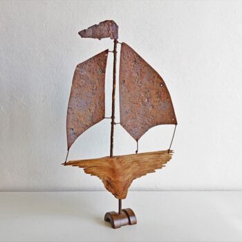 Sculpture intitulée "Veler voilier" par Pere Marti, Œuvre d'art originale, Métaux