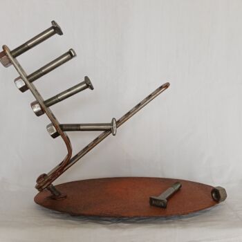 Sculpture titled "Desajustes" by Pere Marti, Original Artwork, Metals