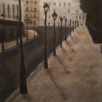 Tekening getiteld "Paris tôt le matin" door Anthony Perez, Origineel Kunstwerk, Pastel