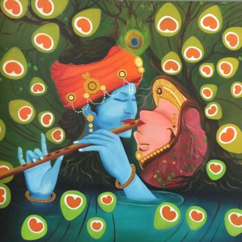 Painting titled "etERnAL LoVE" by Chirag Shah, Original Artwork, Oil