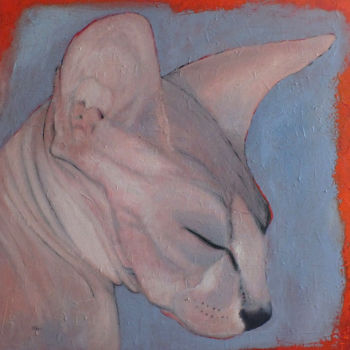 Peinture intitulée "Sphynx cat nap" par Vanja Marojevic, Œuvre d'art originale, Acrylique