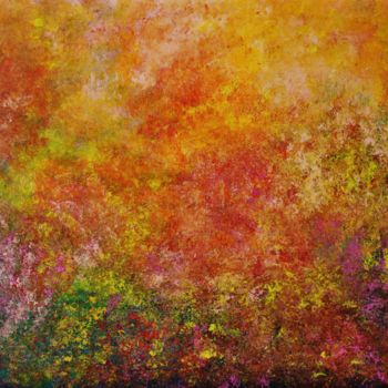 Malerei mit dem Titel "Abstract,red,yellow…" von Artstage, Original-Kunstwerk, Acryl