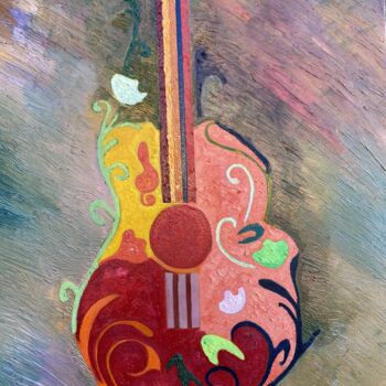 Painting titled "My Dream Guitar" by Perfectstrokes, Original Artwork, Oil