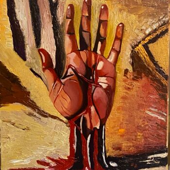 Картина под названием "Crimson Hand of the…" - Perfectstrokes, Подлинное произведение искусства, Масло