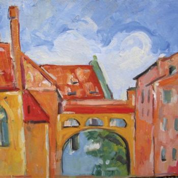 Painting titled "Bridge in Nuremberg" by Perianu Corina-Preda, Original Artwork