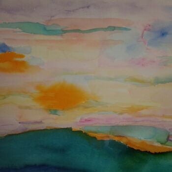 Painting titled "Flow" by Perla Braga Cardoso Pinto, Original Artwork, Watercolor