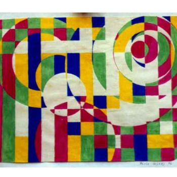 Painting titled "D'-après Vasarely" by Perle Velkey, Original Artwork
