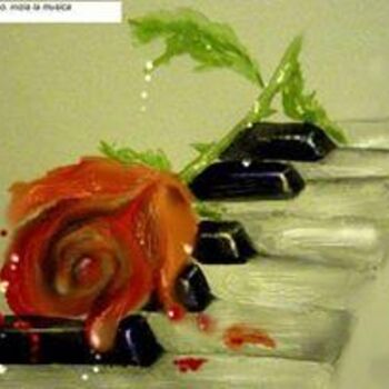 Peinture intitulée "just a piano (01-08…" par Dora, Œuvre d'art originale