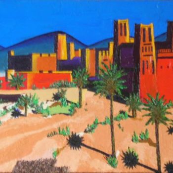 Painting titled "Aït Ben Haddou (Mar…" by René Perny, Original Artwork, Oil