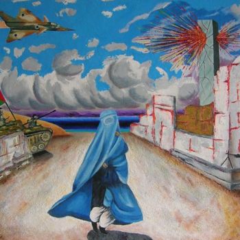 Painting titled "Gaza2008" by René Perny, Original Artwork, Oil