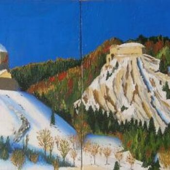 Painting titled "Forts de Joux" by René Perny, Original Artwork, Oil