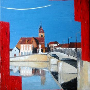 Peinture intitulée "La Saône à St-jean-…" par René Perny, Œuvre d'art originale, Huile