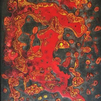 Pintura intitulada "Organismes" por Gilles Perréal, Obras de arte originais, Óleo