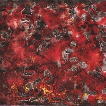 Painting titled "Combustion" by Gilles Perréal, Original Artwork, Oil