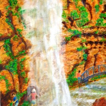 Pintura intitulada "медовый водопад 2" por Iurii Persov, Obras de arte originais, Acrílico