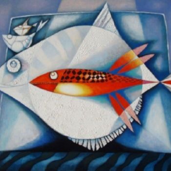 Картина под названием "UNA PAREJA DULCE" - Pescador, Подлинное произведение искусства