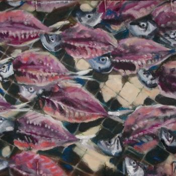 Painting titled "peixe seco 3" by Philippe Peseux, Original Artwork, Oil