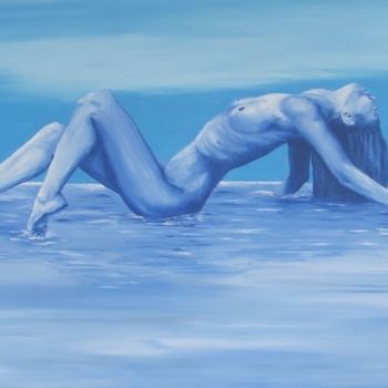 Ζωγραφική με τίτλο "Blue Sea" από Davo, Αυθεντικά έργα τέχνης