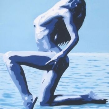 Pintura intitulada "Kneeling" por Davo, Obras de arte originais