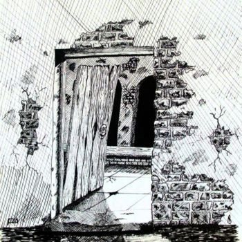 Desenho intitulada "Kusadasi - old gate" por Davo, Obras de arte originais
