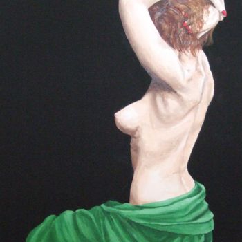 Schilderij getiteld "Green cloth" door Davo, Origineel Kunstwerk