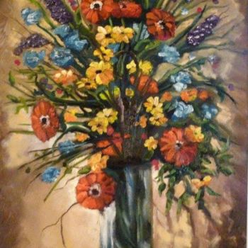 Painting titled "Bloom Burst" by Peter A. Lang, Original Artwork, Oil