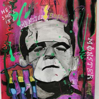 Pittura intitolato "Frankenstein LGBT" da Peter Altieri, Opera d'arte originale, Acrilico