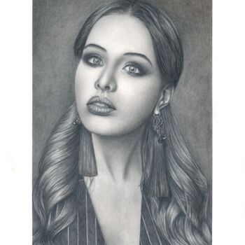 Drawing titled "Prety woman" by Peter Bahurinský, Original Artwork, Pencil