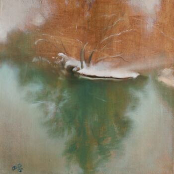 Картина под названием "Laborec" - Peter Balog, Подлинное произведение искусства, Масло Установлен на Деревянная рама для нос…