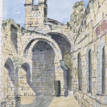 Painting titled "Cloisters at St Emi…" by Peter Blake, Original Artwork, Watercolor