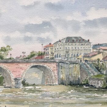Painting titled "The Dordogne at Ber…" by Peter Blake, Original Artwork, Watercolor