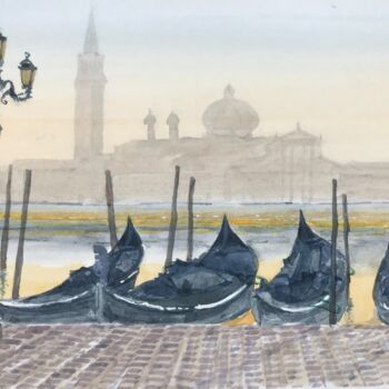 Malarstwo zatytułowany „Venice at dawn” autorstwa Peter Blake, Oryginalna praca, Akwarela