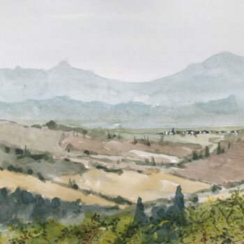 Painting titled "Italian landscape" by Peter Blake, Original Artwork, Watercolor