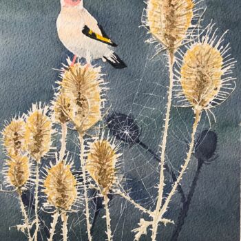 Painting titled "Autumn teasels" by Peter Blake, Original Artwork, Watercolor