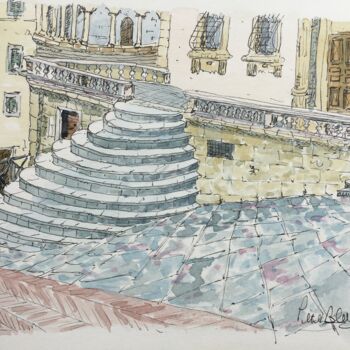 Painting titled "Piazza Grandes, Are…" by Peter Blake, Original Artwork, Watercolor